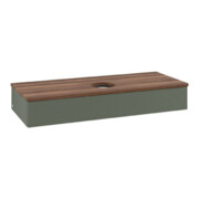 V&B Waschtischunterschrank mit Frontstruktur Antao 120x19x50cm, WBP w. wal, lea gre. m Lac