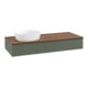V&B Waschtischunterschrank mit Frontstruktur Antao 120x19x50cm, WBP w. wal, lea gre. m Lac