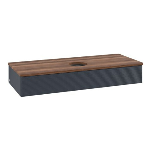 V&B Waschtischunterschrank mit Frontstruktur Antao 120x19x50cm, WBP w. wal, md bl. m Lac