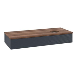 V&B Waschtischunterschrank mit Frontstruktur Antao 120x19x50cm, WBP w. wal, md bl. m Lac