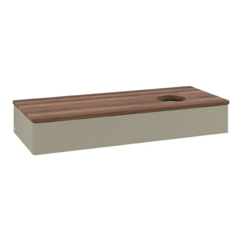 V&B Waschtischunterschrank mit Frontstruktur Antao 120x19x50cm, WBP w. wal, st. Gr m Lac