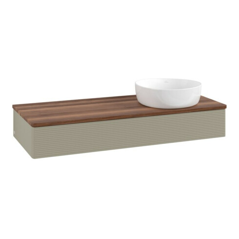 V&B Waschtischunterschrank mit Frontstruktur Antao 120x19x50cm, WBP w. wal, st. Gr m Lac