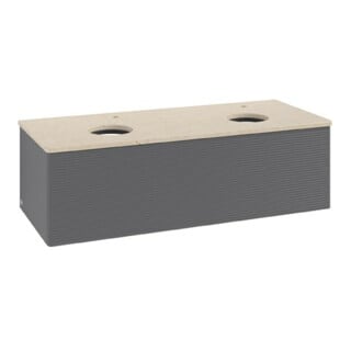 V&B Waschtischunterschrank mit Frontstruktur Antao 120x36x50cm, HL, WBP botti., A m Lac