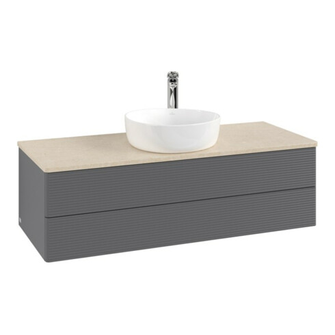 V&B Waschtischunterschrank mit Frontstruktur Antao 120x36x50cm, HL, WBP botti., A m Lac
