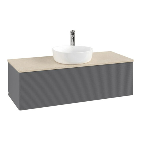 V&B Waschtischunterschrank mit Frontstruktur Antao 120x36x50cm, HL, WBP botti., A m Lac