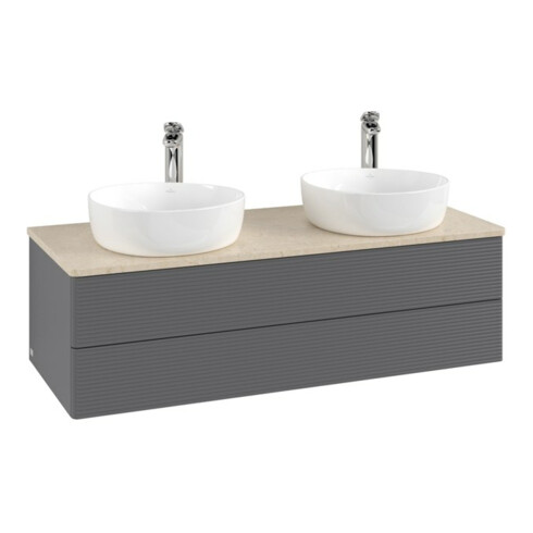 V&B Waschtischunterschrank mit Frontstruktur Antao 120x36x50cm, HL, WBP botti., A m Lac