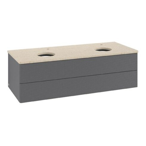 V&B Waschtischunterschrank mit Frontstruktur Antao 120x36x50cm, HL, WBP botti., A m Lac