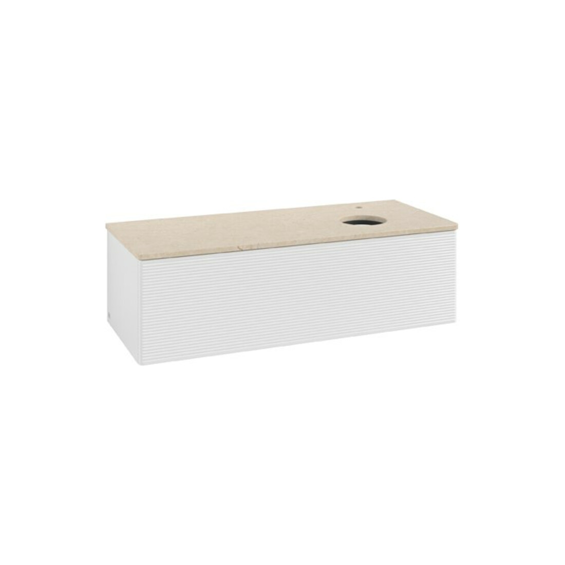 V&B Waschtischunterschrank mit Frontstruktur Antao 120x36x50cm, HL, WBP botti., glo wh. Lac