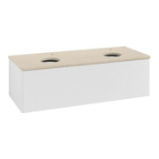 V&B Waschtischunterschrank mit Frontstruktur Antao 120x36x50cm, HL, WBP botti., glo wh. Lac