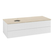 V&B Waschtischunterschrank mit Frontstruktur Antao 120x36x50cm, HL, WBP botti., glo wh. Lac