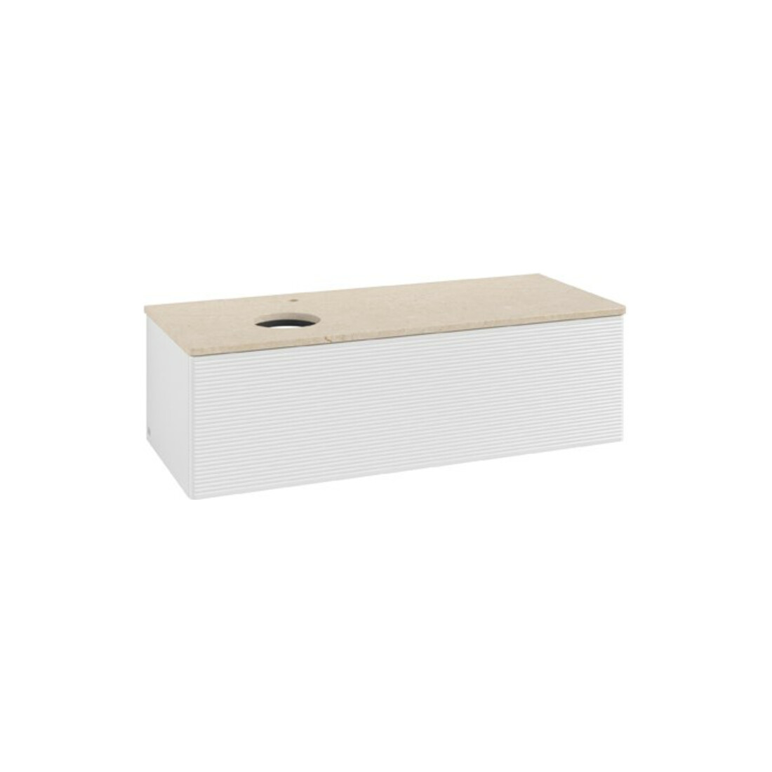 V&B Waschtischunterschrank mit Frontstruktur Antao 120x36x50cm, HL, WBP botti., glo wh. Lac