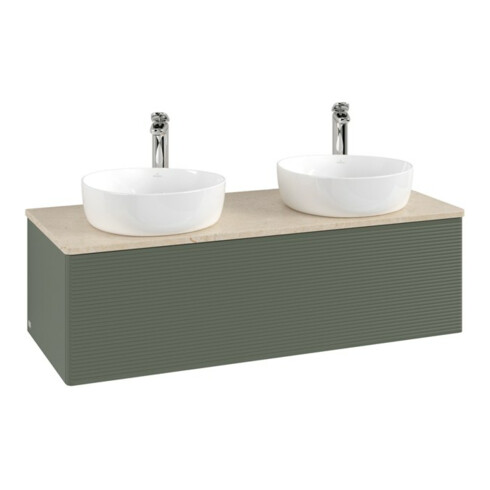 V&B Waschtischunterschrank mit Frontstruktur Antao 120x36x50cm, HL, WBP botti., le g. m Lac
