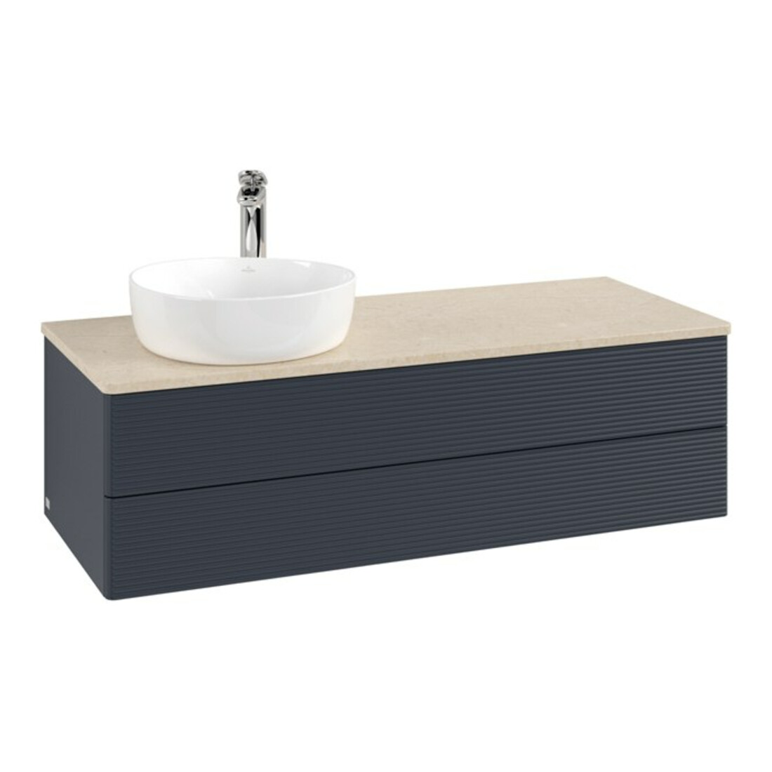 V&B Waschtischunterschrank mit Frontstruktur Antao 120x36x50cm, HL, WBP botti., md b m Lac