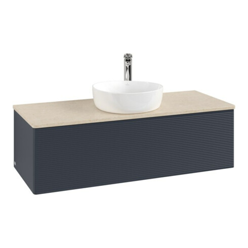 V&B Waschtischunterschrank mit Frontstruktur Antao 120x36x50cm, HL, WBP botti., md b m Lac