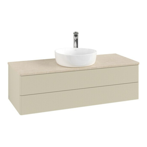 V&B Waschtischunterschrank mit Frontstruktur Antao 120x36x50cm, HL, WBP botti., si Gr m Lac