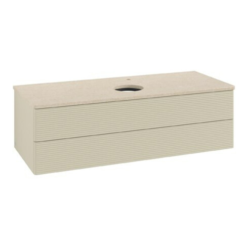 V&B Waschtischunterschrank mit Frontstruktur Antao 120x36x50cm, HL, WBP botti., si Gr m Lac