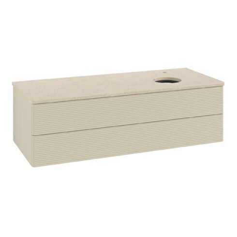 V&B Waschtischunterschrank mit Frontstruktur Antao 120x36x50cm, HL, WBP botti., si Gr m Lac