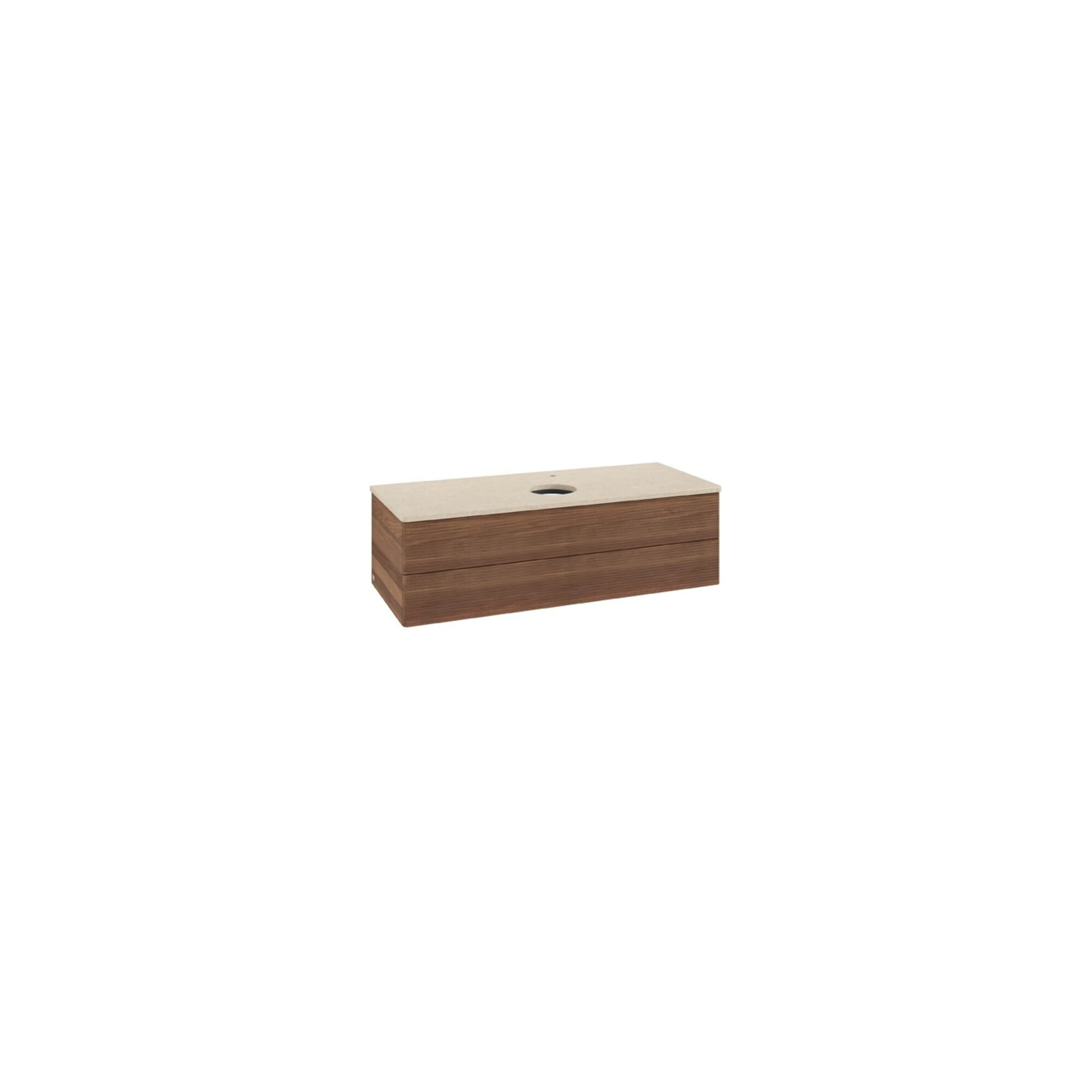 V&B Waschtischunterschrank mit Frontstruktur Antao 120x36x50cm, HL, WBP botti., w. wal ; Villeroy & Boch