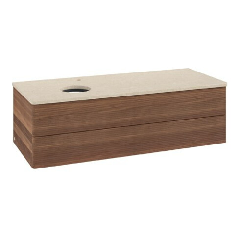 V&B Waschtischunterschrank mit Frontstruktur Antao 120x36x50cm, HL, WBP botti., w. wal