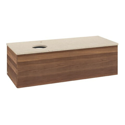 V&B Waschtischunterschrank mit Frontstruktur Antao 120x36x50cm, HL, WBP botti., w. wal