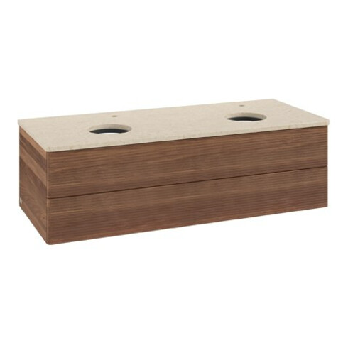 V&B Waschtischunterschrank mit Frontstruktur Antao 120x36x50cm, HL, WBP botti., w. wal
