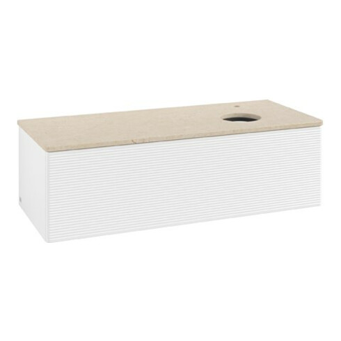 V&B Waschtischunterschrank mit Frontstruktur Antao 120x36x50cm, HL, WBP botti., wh. m Lac