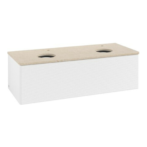 V&B Waschtischunterschrank mit Frontstruktur Antao 120x36x50cm, HL, WBP botti., wh. m Lac