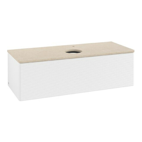 V&B Waschtischunterschrank mit Frontstruktur Antao 120x36x50cm, HL, WBP botti., wh. m Lac
