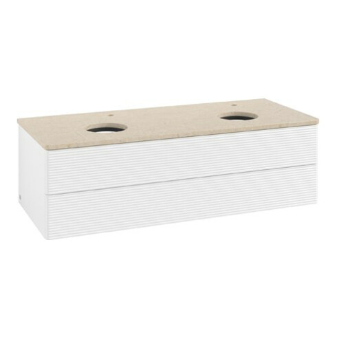 V&B Waschtischunterschrank mit Frontstruktur Antao 120x36x50cm, HL, WBP botti., wh. m Lac