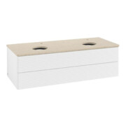V&B Waschtischunterschrank mit Frontstruktur Antao 120x36x50cm, HL, WBP botti., wh. m Lac