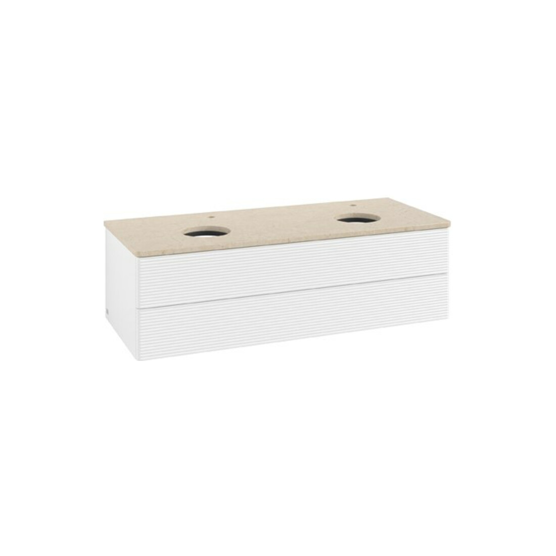 V&B Waschtischunterschrank mit Frontstruktur Antao 120x36x50cm, HL, WBP botti., wh. m Lac