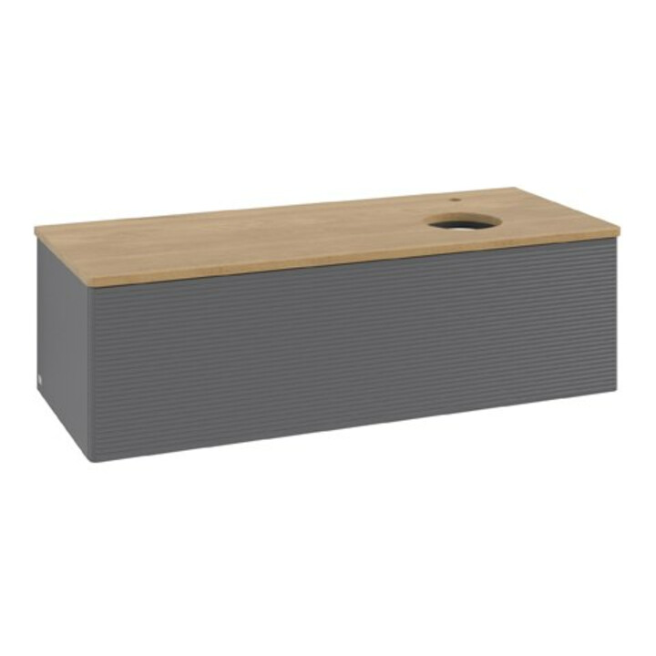 V&B Waschtischunterschrank mit Frontstruktur Antao 120x36x50cm, HL, WBP hon. Oa, A m Lac