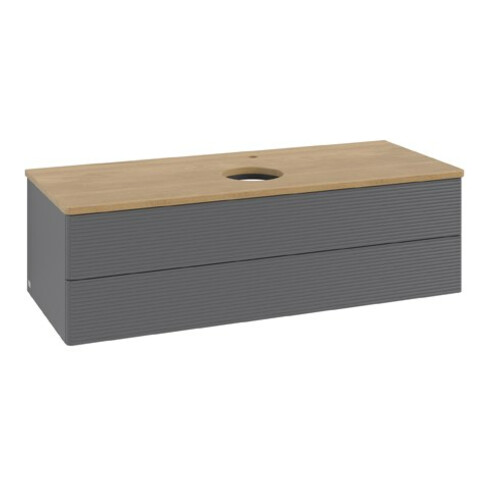V&B Waschtischunterschrank mit Frontstruktur Antao 120x36x50cm, HL, WBP hon. Oa, A m Lac