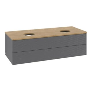 V&B Waschtischunterschrank mit Frontstruktur Antao 120x36x50cm, HL, WBP hon. Oa, A m Lac