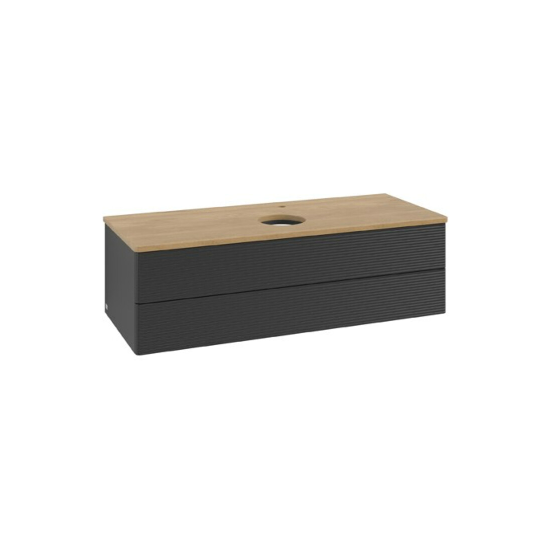 V&B Waschtischunterschrank mit Frontstruktur Antao 120x36x50cm, HL, WBP hon. Oa, bla m Lac