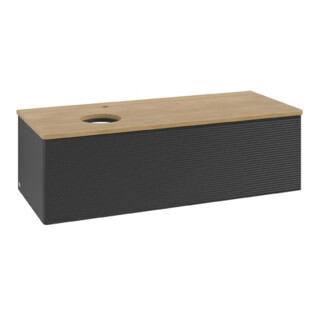 V&B Waschtischunterschrank mit Frontstruktur Antao 120x36x50cm, HL, WBP hon. Oa, bla m Lac