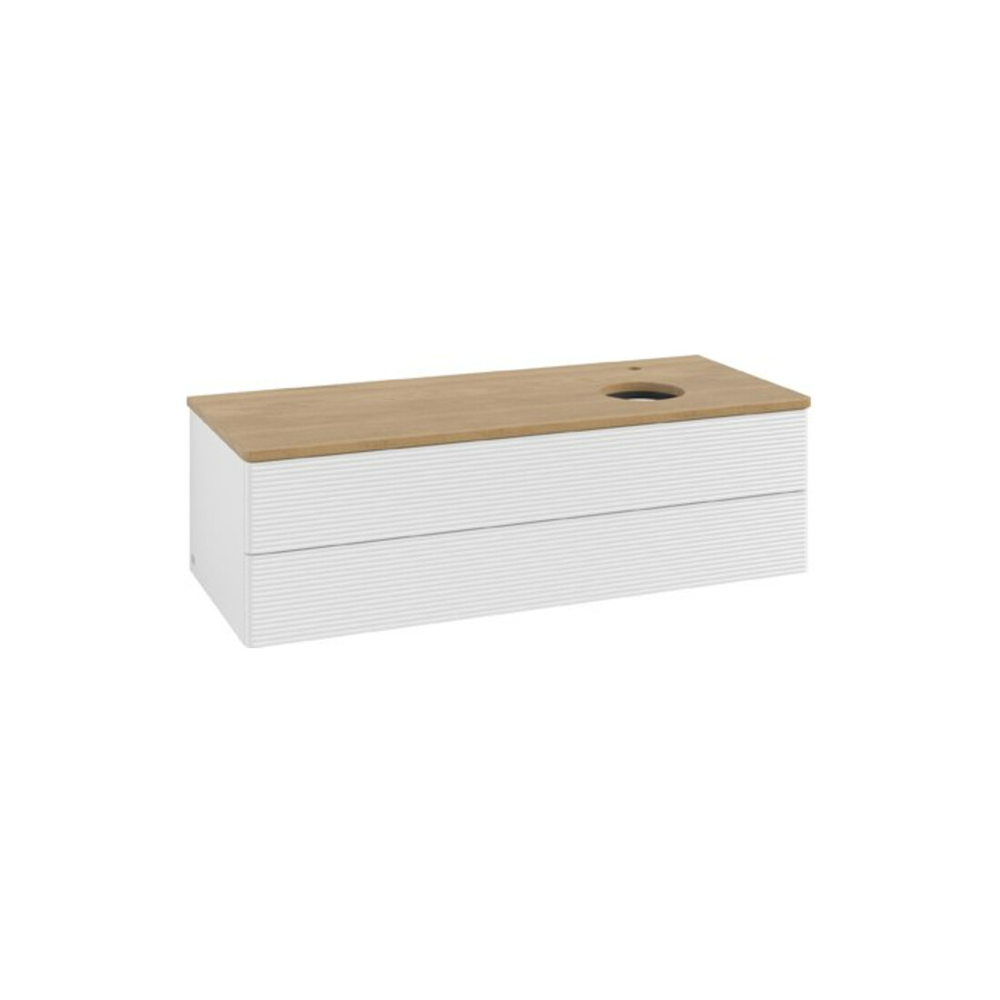 V&B Waschtischunterschrank mit Frontstruktur Antao 120x36x50cm, HL, WBP hon. Oa, g wh. Lac