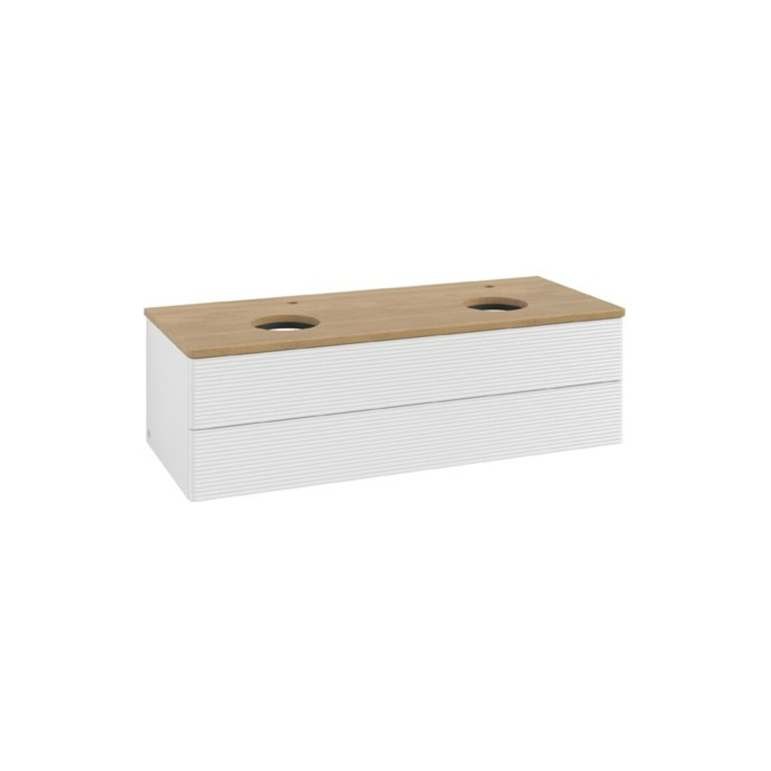 V&B Waschtischunterschrank mit Frontstruktur Antao 120x36x50cm, HL, WBP hon. Oa, g wh. Lac
