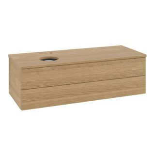 V&B Waschtischunterschrank mit Frontstruktur Antao 120x36x50cm, HL, WBP hon. Oa, hon. Oa