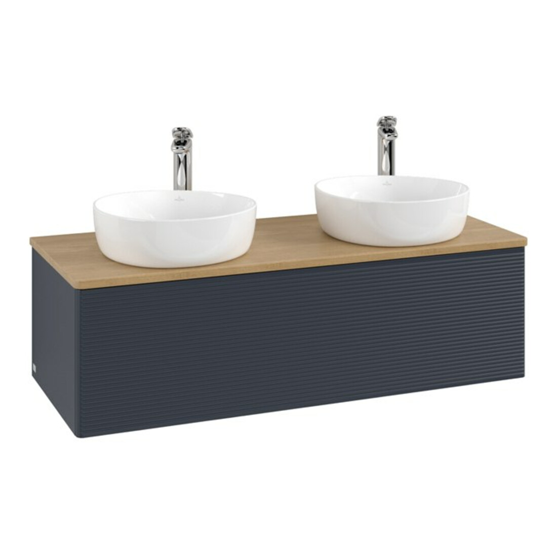 V&B Waschtischunterschrank mit Frontstruktur Antao 120x36x50cm, HL, WBP hon. Oa, md b m Lac
