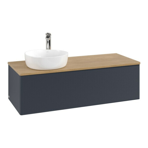 V&B Waschtischunterschrank mit Frontstruktur Antao 120x36x50cm, HL, WBP hon. Oa, md b m Lac