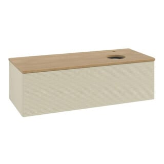 V&B Waschtischunterschrank mit Frontstruktur Antao 120x36x50cm, HL, WBP hon. Oa, si G m Lac