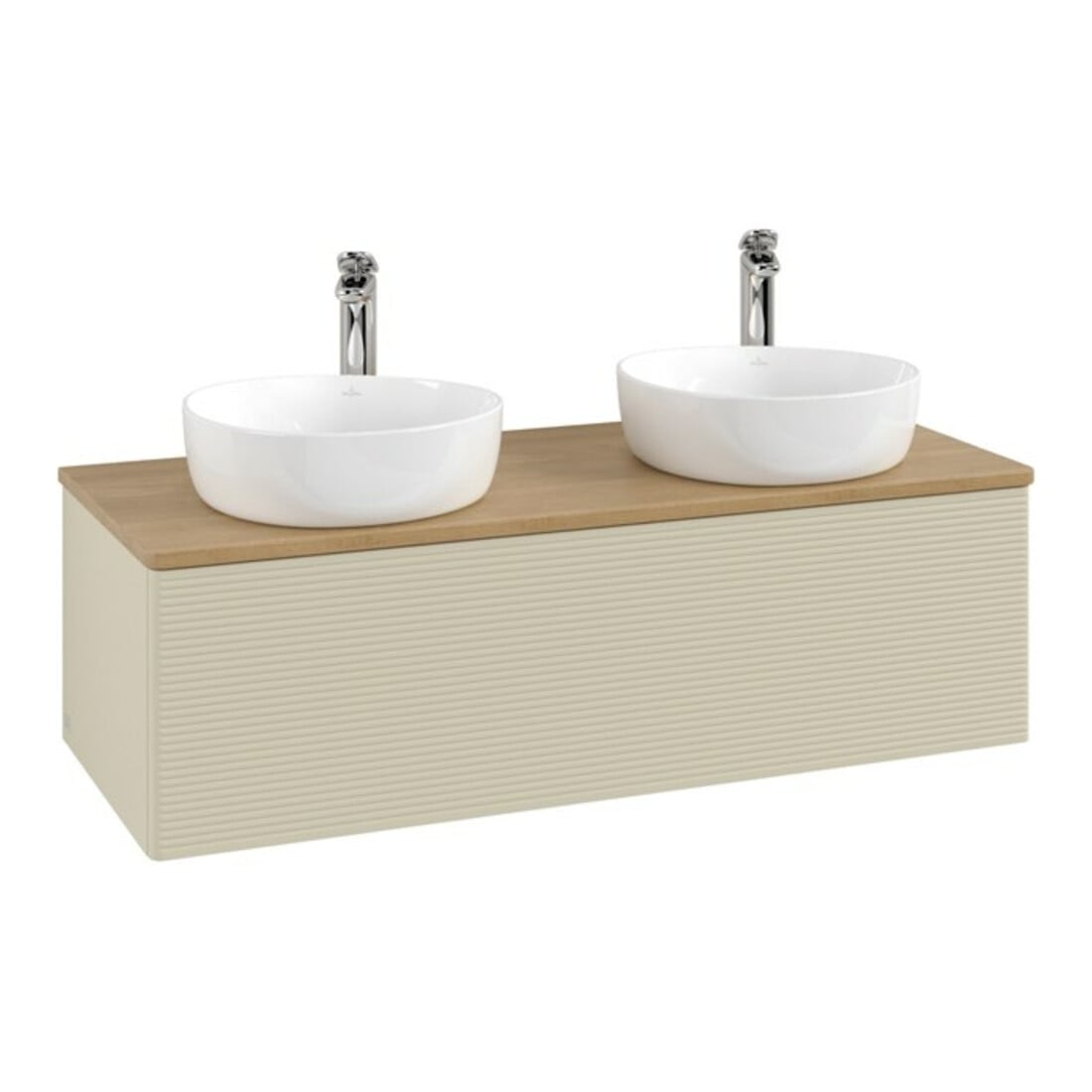 V&B Waschtischunterschrank mit Frontstruktur Antao 120x36x50cm, HL, WBP hon. Oa, si G m Lac