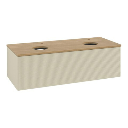 V&B Waschtischunterschrank mit Frontstruktur Antao 120x36x50cm, HL, WBP hon. Oa, si G m Lac