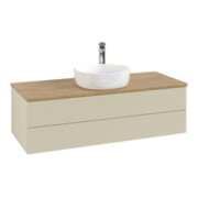 V&B Waschtischunterschrank mit Frontstruktur Antao 120x36x50cm, HL, WBP hon. Oa, si G m Lac