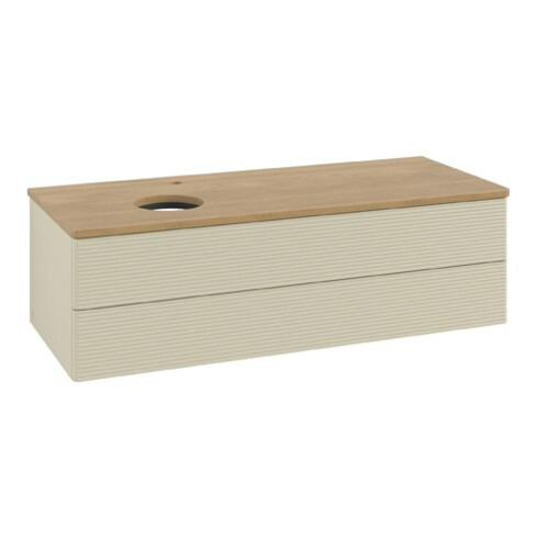 V&B Waschtischunterschrank mit Frontstruktur Antao 120x36x50cm, HL, WBP hon. Oa, si G m Lac