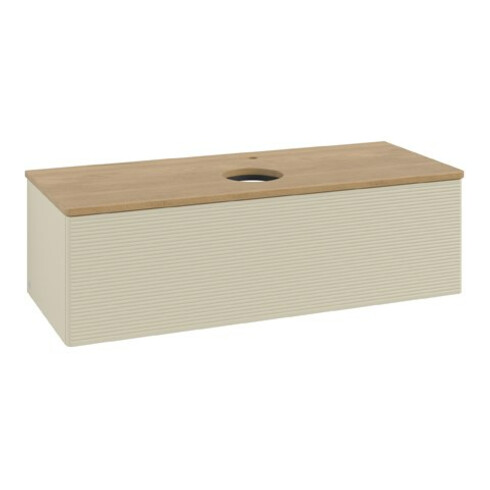 V&B Waschtischunterschrank mit Frontstruktur Antao 120x36x50cm, HL, WBP hon. Oa, si G m Lac