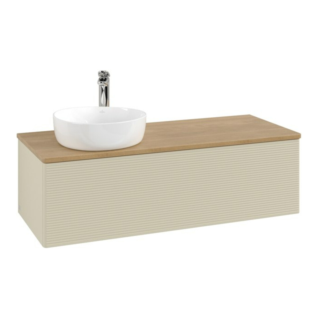 V&B Waschtischunterschrank mit Frontstruktur Antao 120x36x50cm, HL, WBP hon. Oa, si G m Lac