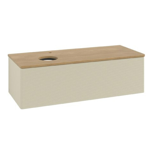 V&B Waschtischunterschrank mit Frontstruktur Antao 120x36x50cm, HL, WBP hon. Oa, si G m Lac