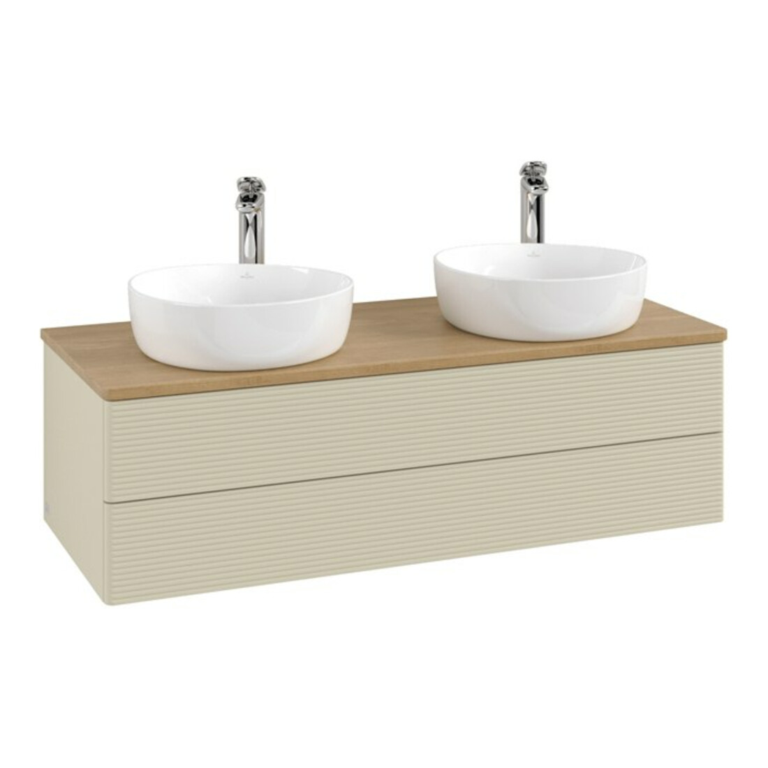 V&B Waschtischunterschrank mit Frontstruktur Antao 120x36x50cm, HL, WBP hon. Oa, si G m Lac